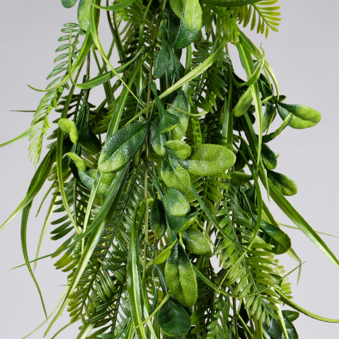 Colgante hojas y helechos