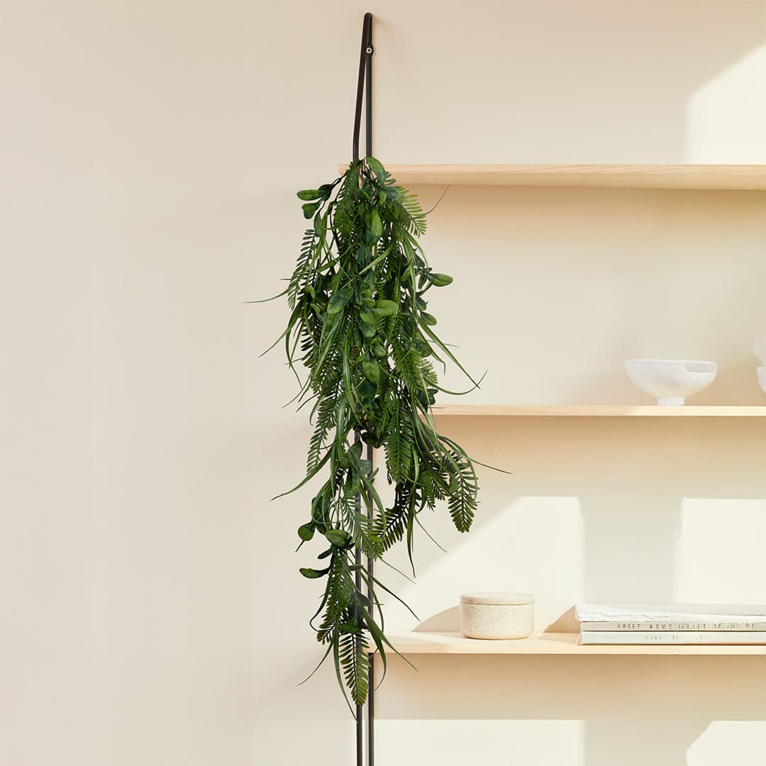 Colgante hojas y helechos